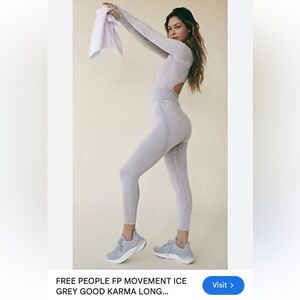 Free People Grey Long Sleeve Jumpsuit